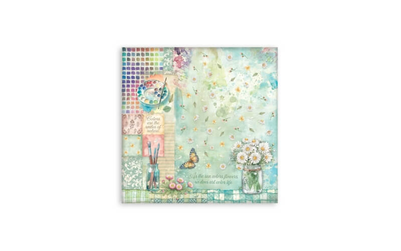 Plakboekpapier 30x30 Daisy Art Enkelzijdig Stamperia