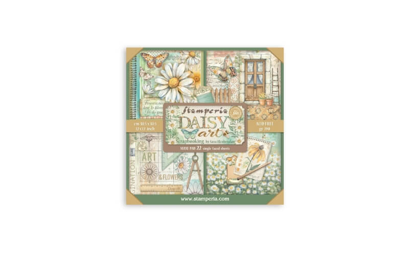 Plakboekpapier 30x30 Daisy Art Enkelzijdig Stamperia