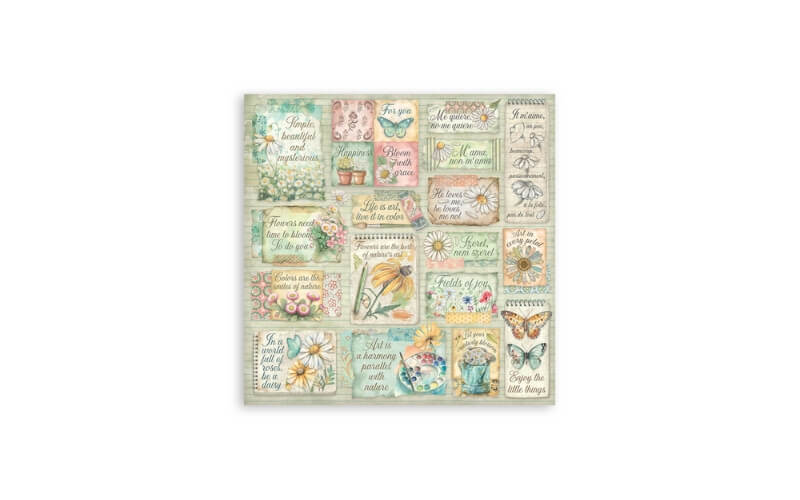 Plakboekpapier 30x30 Daisy Art Stamperia