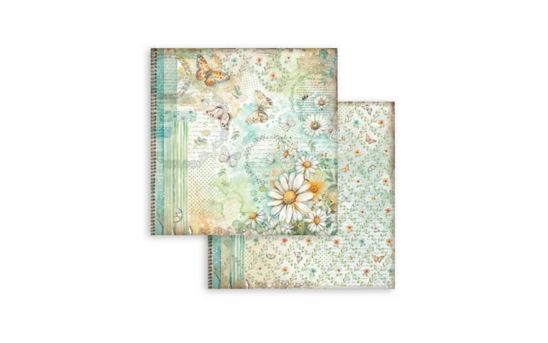 Plakboekpapier 30x30 Daisy Art Stamperia