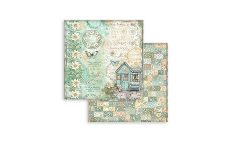 Plakboekpapier 30x30 Daisy Art Stamperia