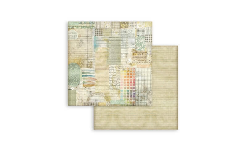 Plakboekpapier 30x30 Daisy Art life Watercolor Pattern Stamperia