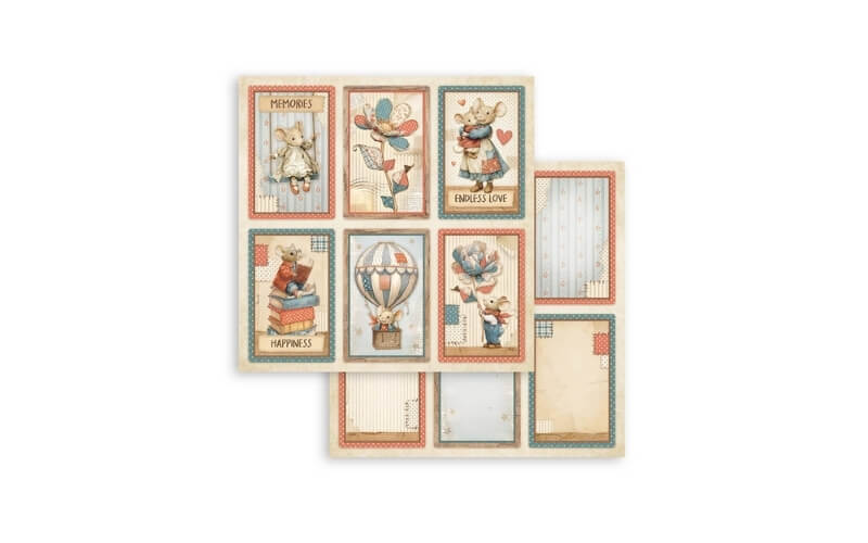 Plakboekpapier 30x30 Family 6 Cards Stamperia