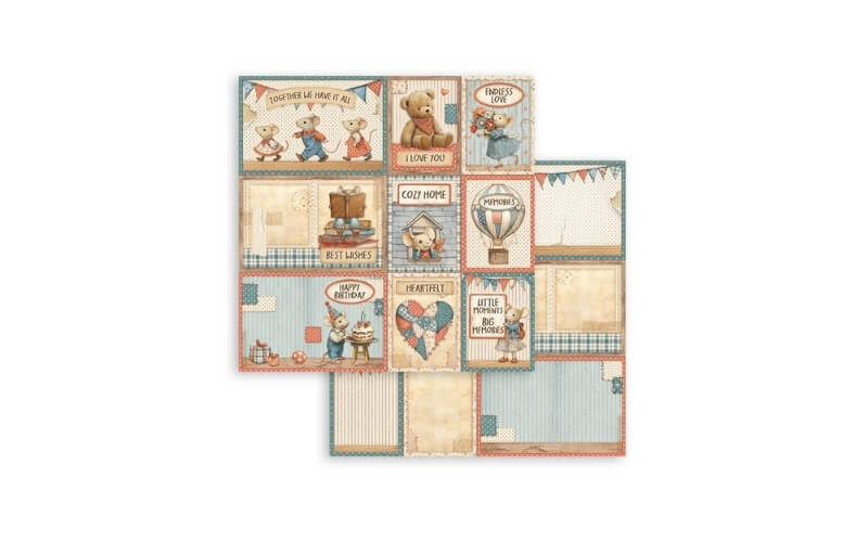 Plakboekpapier 30x30 Family Assorted Cards Stamperia