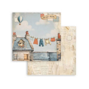 Plakboekpapier 30x30 Family Fresh Loundry Stamperia
