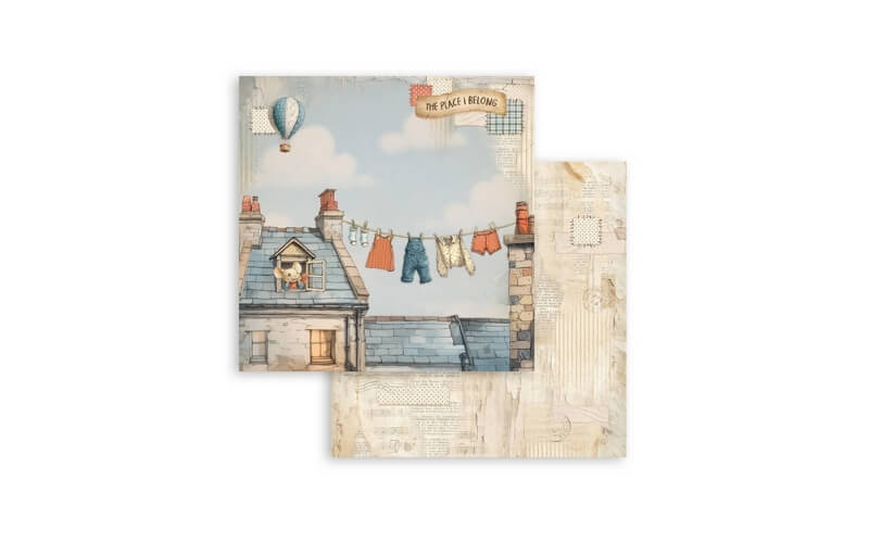 Plakboekpapier 30x30 Family Fresh Loundry Stamperia