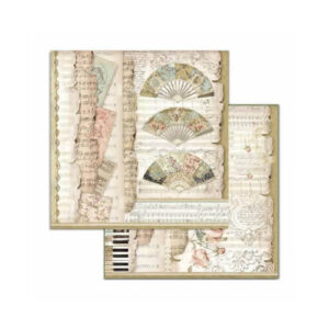 Plakboekpapier 30x30 Fans and Music Stamperia