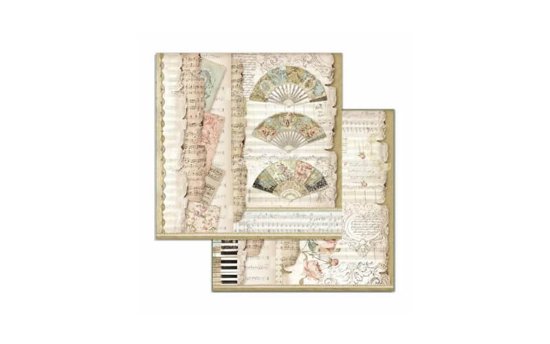 Plakboekpapier 30x30 Fans and Music Stamperia