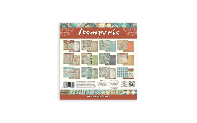 Plakboekpapier 30x30 Furry Friends Achtergronden Stamperia