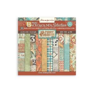 Plakboekpapier 30x30 Furry Friends Achtergronden Stamperia