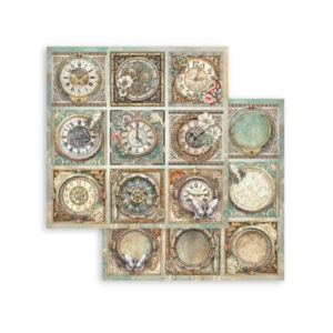 Plakboekpapier 30x30 Gardens of Time 9 Cards Stamperia