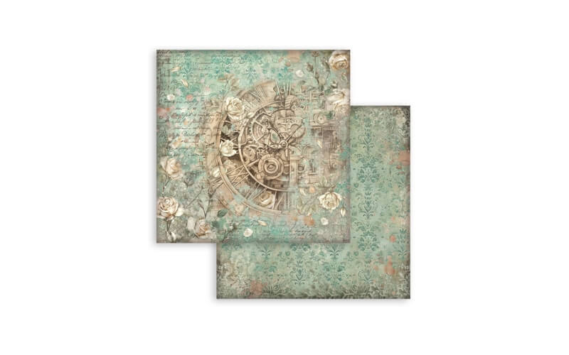Plakboekpapier 30x30 Gardens of Time Achtergronden Stamperia