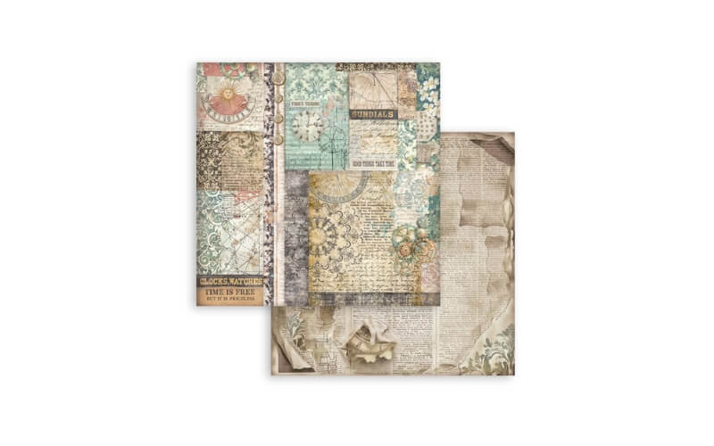 Plakboekpapier 30x30 Gardens of Time Achtergronden Stamperia