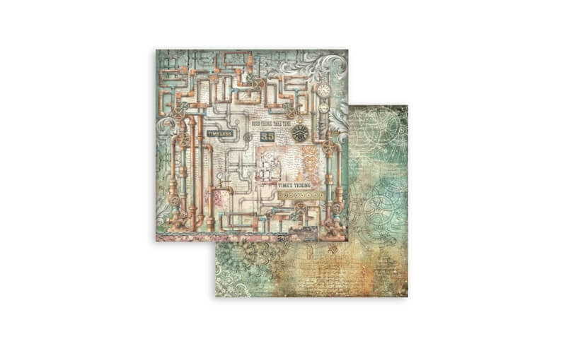 Plakboekpapier 30x30 Gardens of Time Achtergronden Stamperia