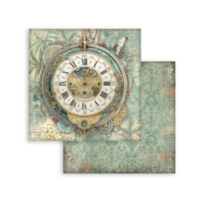 Plakboekpapier 30x30 Gardens of Time Big Clock Stamperia