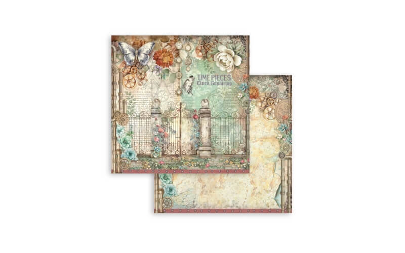 Plakboekpapier 30x30 Gardens of Time Stamperia