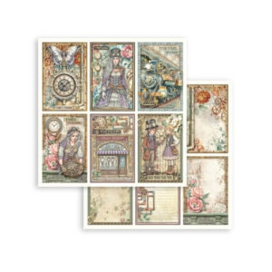 Plakboekpapier 30x30 Gardens of Time6 Cards Stamperia