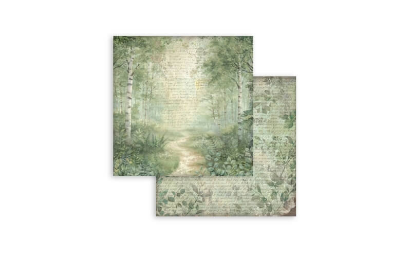 Plakboekpapier 30x30 Herbarium Silvae Achtergrond Stamperia