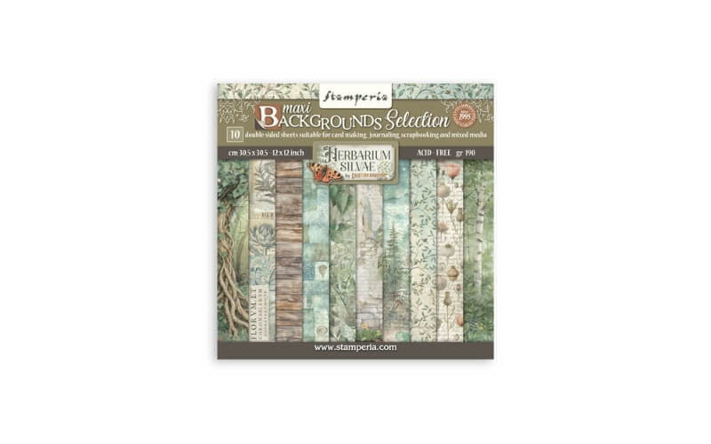 Plakboekpapier 30x30 Herbarium Silvae Achtergrond Stamperia