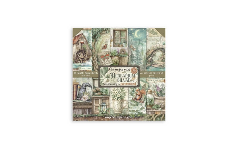 Plakboekpapier 30x30 Herbarium Silvae Stamperia