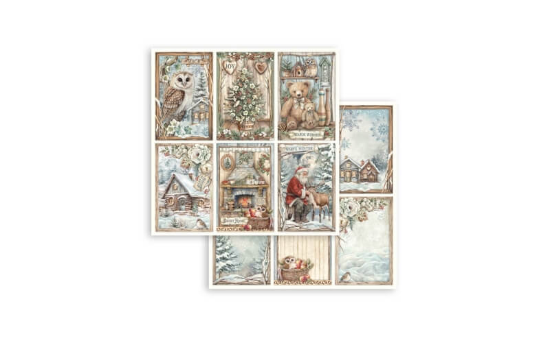 Plakboekpapier 30x30 Het Uilenhuis 6 Kaarten Stamperia