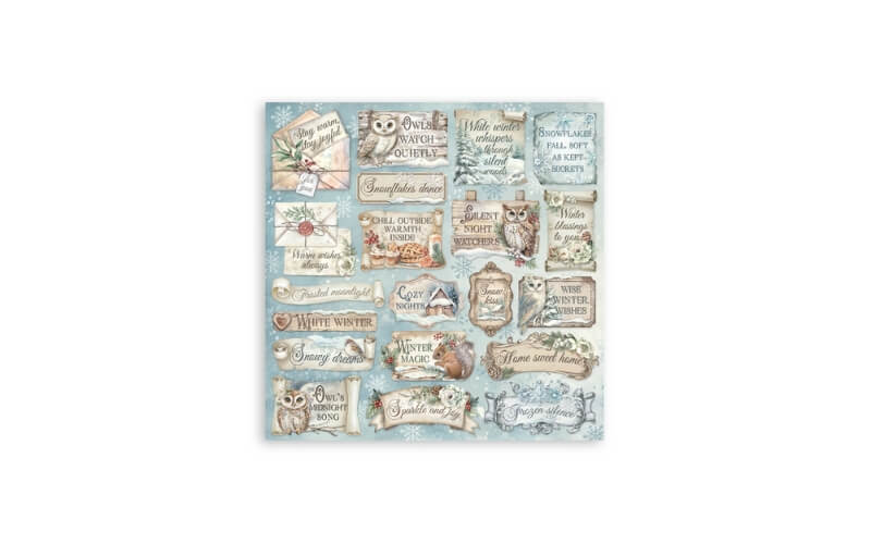 Plakboekpapier 30x30 Het Uilenhuis Stamperia