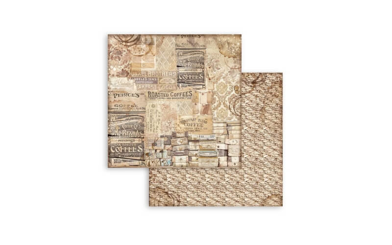 Plakboekpapier 30x30 Koffie & Chocola Achtergronden Stamperia