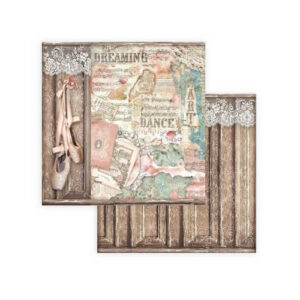Plakboekpapier 30x30 Passion Ballet shoes Stamperia