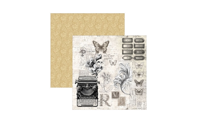 Plakboekpapier 30x30 Patronen Typographic Ciao Bella