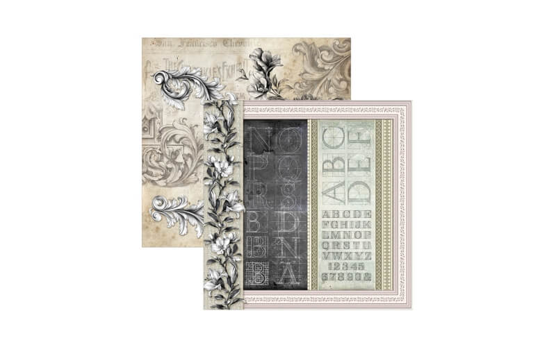 Plakboekpapier 30x30 Patronen Typographic Ciao Bella