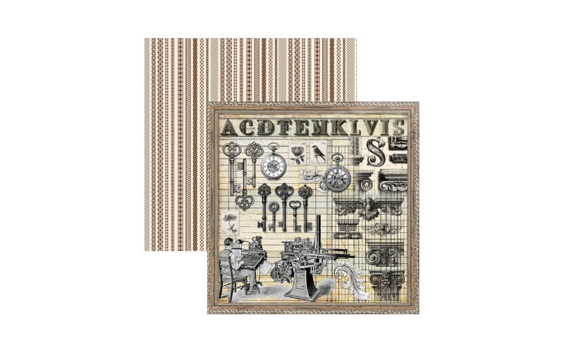 Plakboekpapier 30x30 Patronen Typographic Ciao Bella
