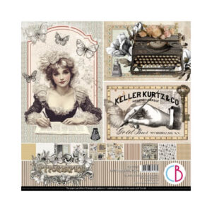Plakboekpapier 30x30 Patronen Typographic Ciao Bella