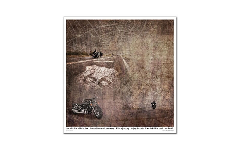 Plakboekpapier 30x30 Route 66 Itd Collection