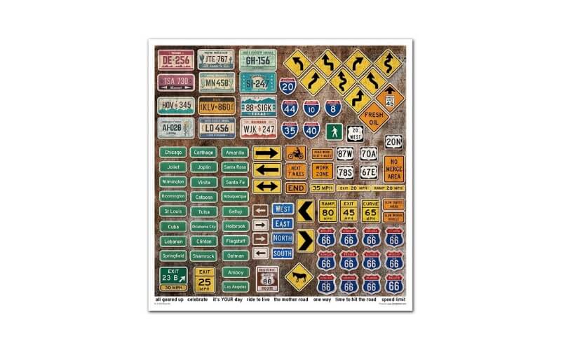 Plakboekpapier 30x30 Route 66 Itd Collection