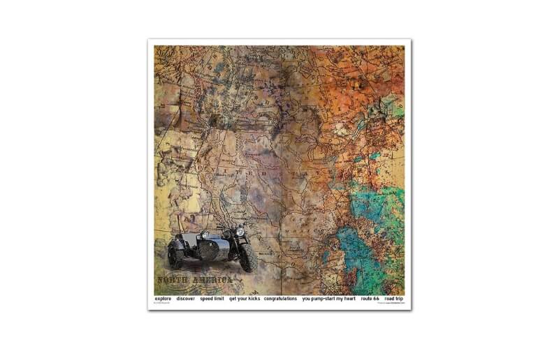 Plakboekpapier 30x30 Route 66 Itd Collection