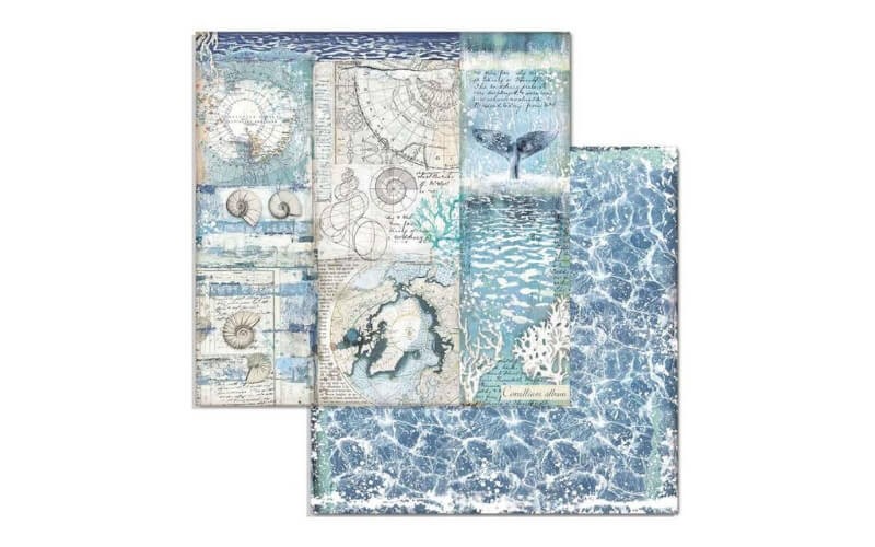 Plakboekpapier 30x30 Schelpen Stamperia