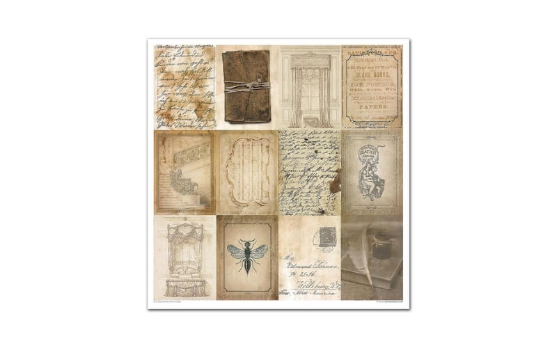 Plakboekpapier 30x30 Secrets Old Diary Itd Collection