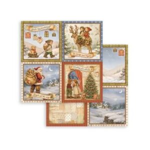 Plakboekpapier 30x30 Silent Night 4 Cards Stamperia