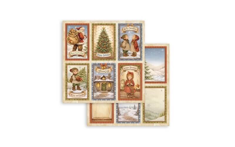 Plakboekpapier 30x30 Silent Night 6 Cards Stamperia