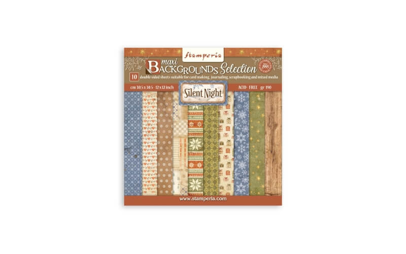 Plakboekpapier 30x30 Silent Night Backgrounds Stamperia