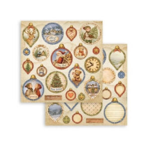 Plakboekpapier 30x30 Silent Night Balls Stamperia