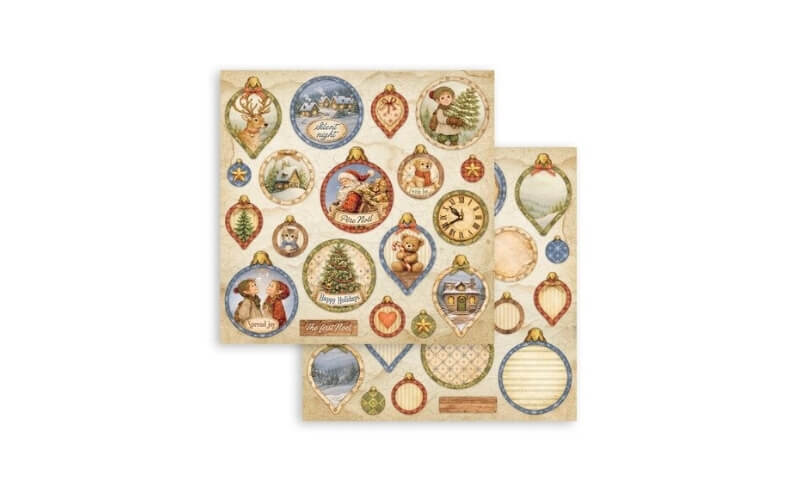 Plakboekpapier 30x30 Silent Night Balls Stamperia