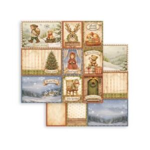 Plakboekpapier 30x30 Silent Night Mixed Cards Stamperia
