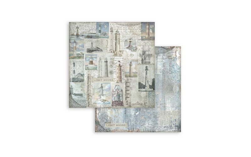 Plakboekpapier 30x30 Silent Sea Achtergronden Stamperia
