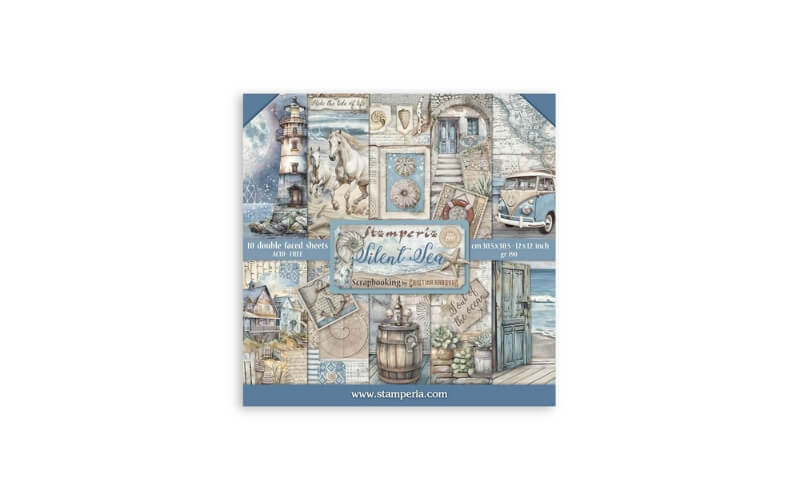 Plakboekpapier 30x30 Silent Sea Stamperia