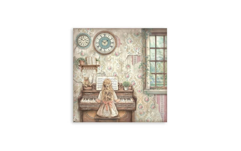 Plakboekpapier 30x30 Symphony Enkelzijdig Stamperia