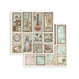 Plakboekpapier 30x30 Symphony Mixed Cards Stamperia