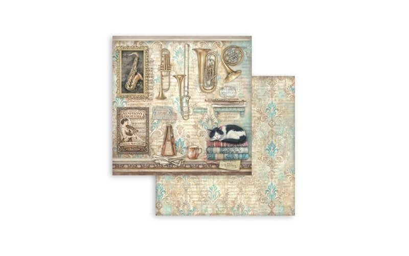 Plakboekpapier 30x30 Symphony Stamperia