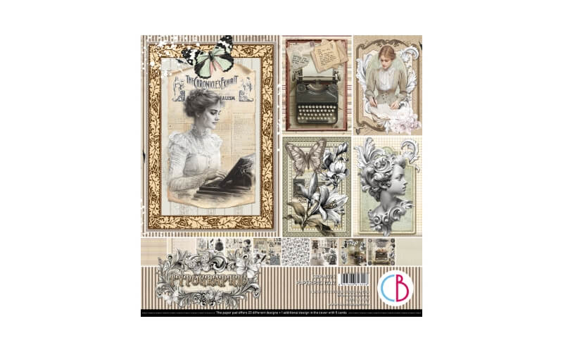 Plakboekpapier 30x30 Typographic Ciao Bella