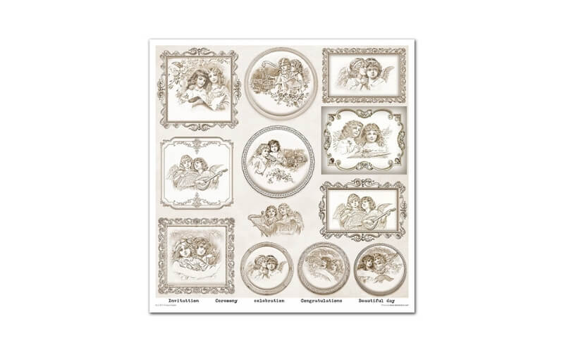 Plakboekpapier 30x30 Vintage Angels Itd Collection